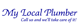 My Local Plumber logo with faucet blue